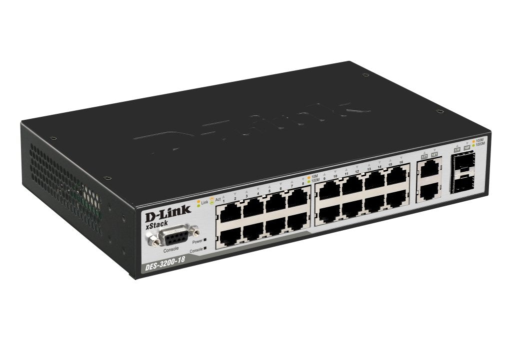 EAN 0790069328008 - D-Link DES-3200-18 switch Gestionado L2 1U Negro imagen 1