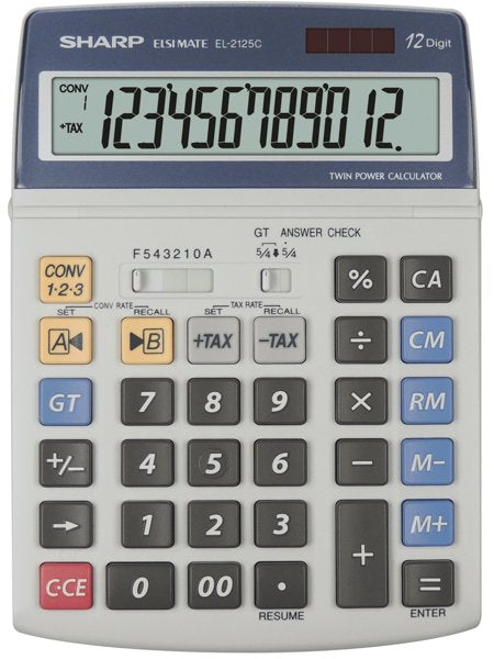 Calculadora De Escritorio Sharp El2125c Pantalla Móvil De 12 Dígitos