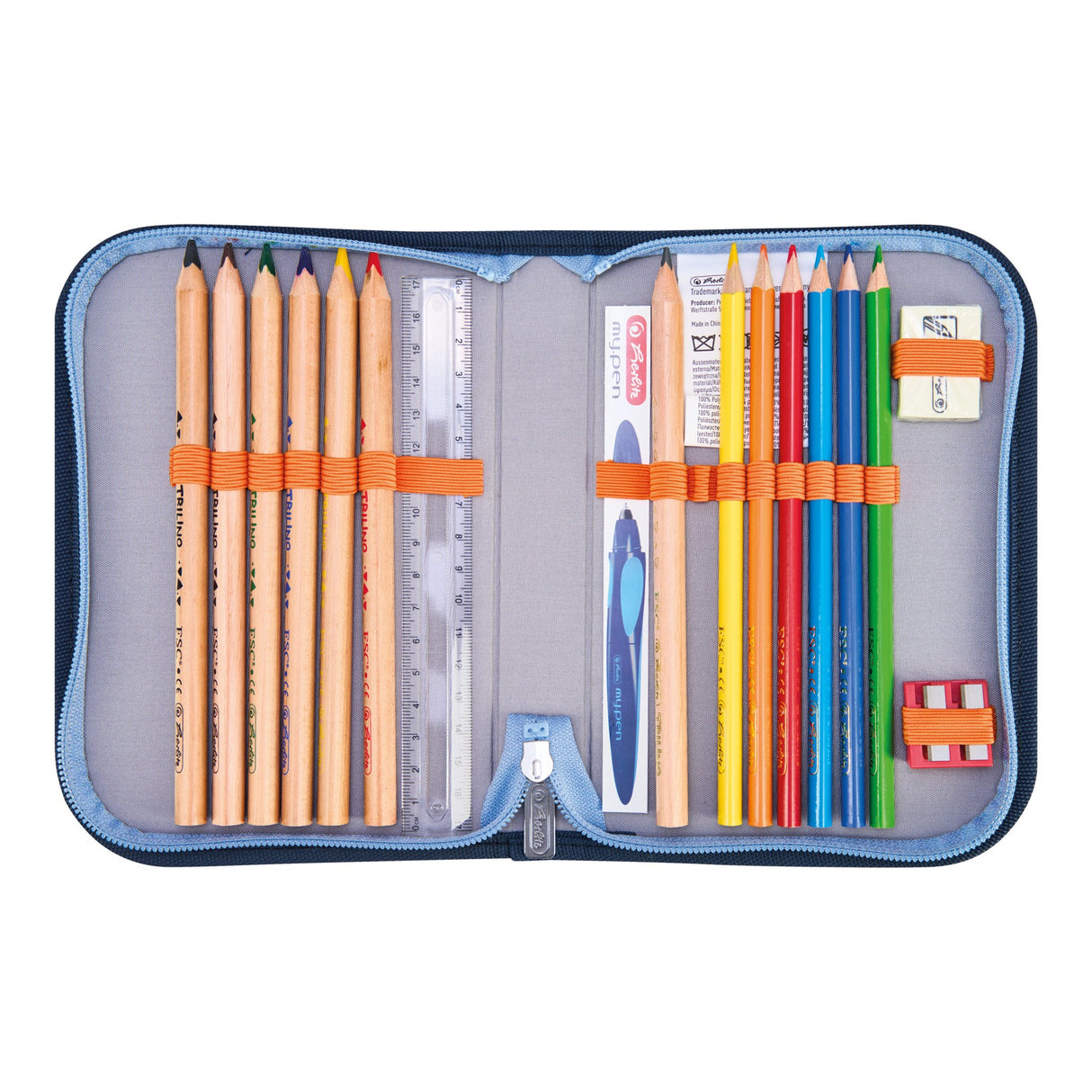 EAN 4008110396347 - Herlitz FiloActive XL Plus TechMech juego de mochila escolar Niño Poliéster Azul, Naranja imagen 13