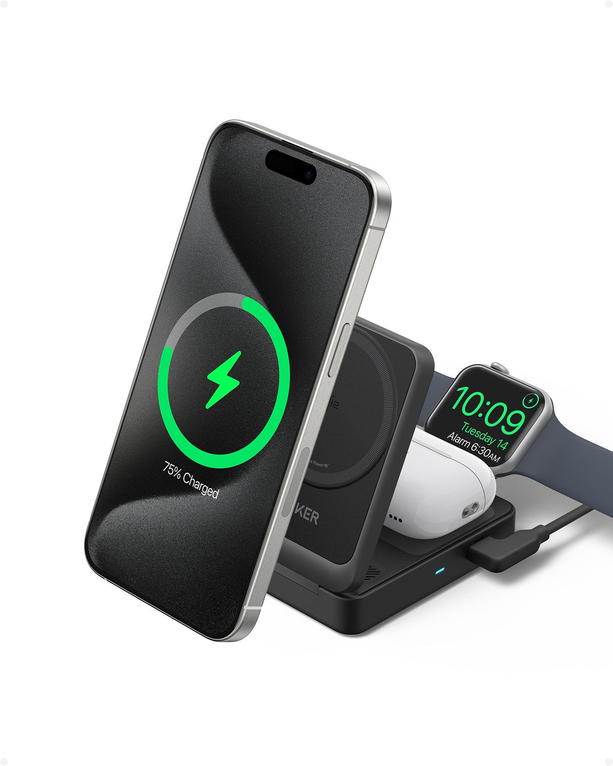 EAN 0194644157128 - Anker B2557311 cargador de dispositivo móvil Auriculares, Auriculares, Smartphone, Reloj inteligente Negr imagen 1