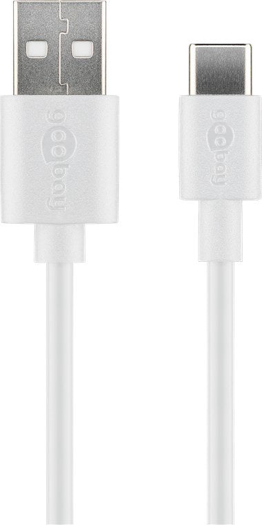 Cable Usb(A) 2.0 A Usb(C) 2.0 Goobay 1m Blanco