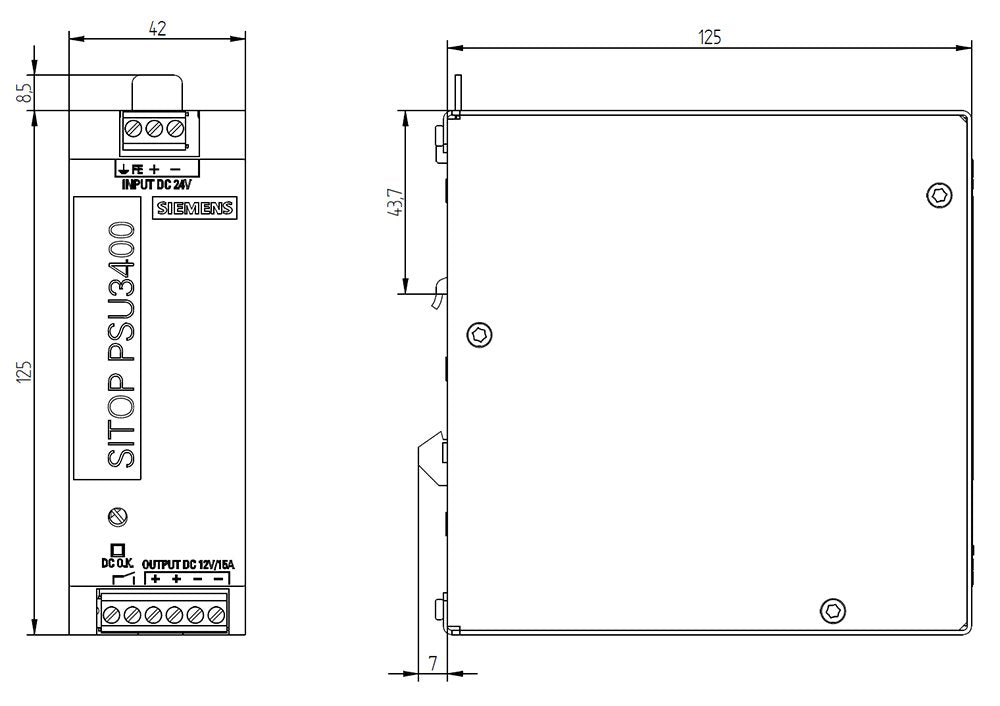 Siemens 6ep31240ta000ay0 Fuente De Alimentación Para Carril Din Din-Rail Contenido 1 Ud.