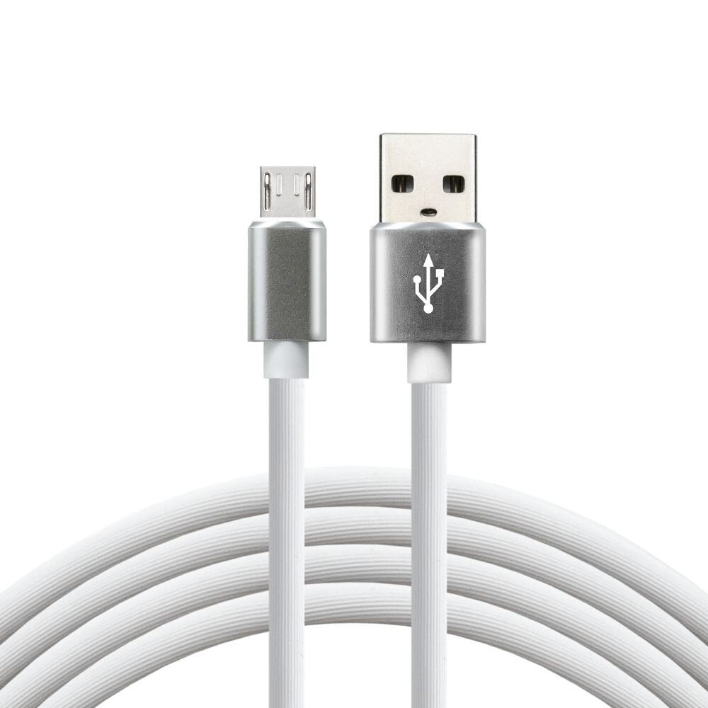 Cable Usb Everactive 1m - Blanco, Silicona, Soporte De Carga Rápida, 2,4a - Cbs-1mw