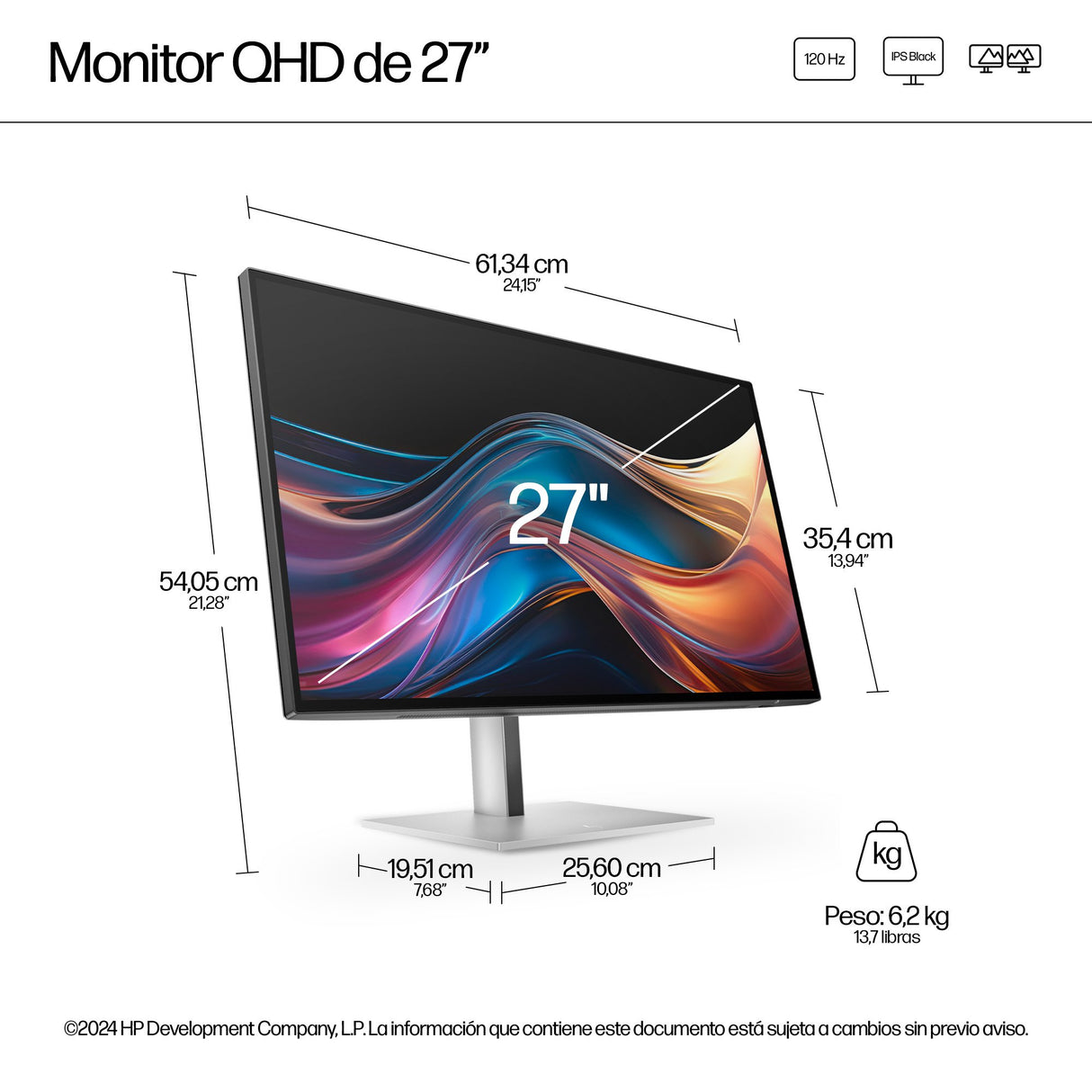 EAN 5715063476352 - HP Series 7 Pro 727pq pantalla para PC 68,6 cm (27") 2560 x 1440 Pixeles Quad HD LCD Plata imagen 4