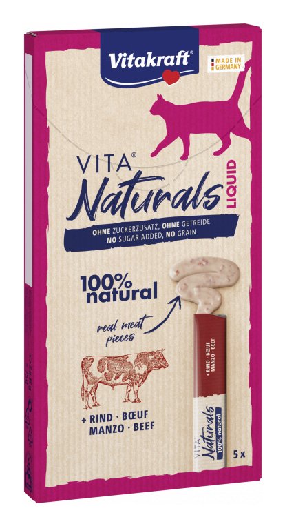 Golosina Para Gatos Vitakraft Vita Naturals Carne De Vacuno Líquida 5x15 G