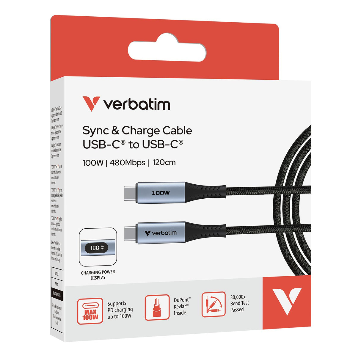 EAN 23942318484 - Verbatim 31848 cable USB USB 2.0 1,2 m USB C 0,48 Gbit/s 100 W Negro imagen 6