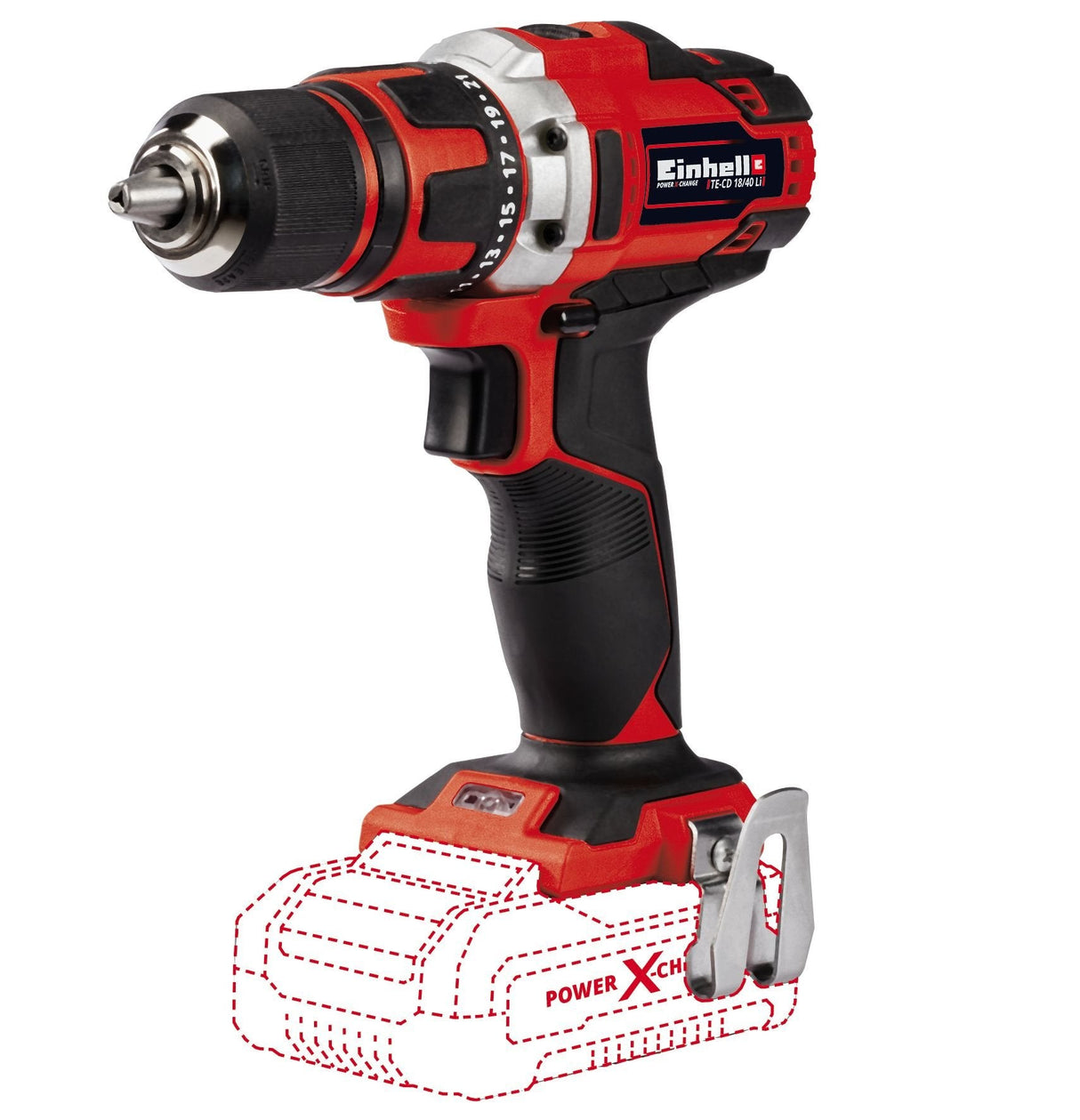 Einhell Te-Cd 18/40 Li-Solo Sin Llave 1500 Rpm Negro, Rojo 1,1 Kg