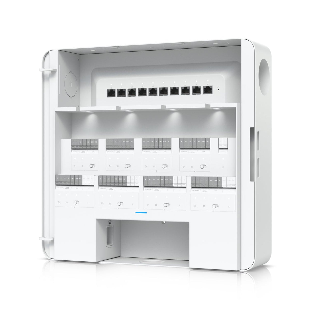 Ubiquiti Eah-8 Controladora De Acceso 10x Rj45 Gb (8 Poe). 4x Aux Para Timbres/Sirenas/Sensores. 8 Entradas Para Dispositivos/Sensores. 8 Terminales De Cerra
