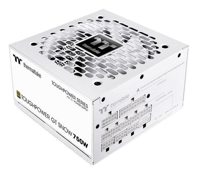 Thermaltake Toughpower Gt Snow 750w, Fuente De Alimentación Para Pc Blanco, 1x Gpu De Alta Potencia De 12 Pines, 4x Pcie, Gestión De Cables, 750 Vatios Ps-Tpt-0750fnfage-W