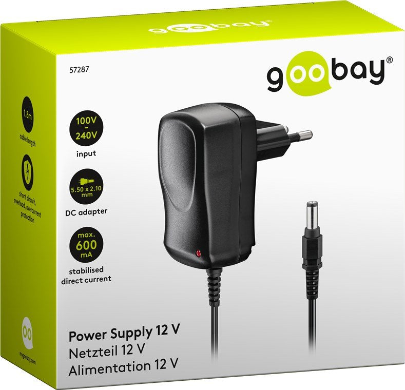 Goobay 12 V Power Supply. 7.2 W / 0.6 A. Black
