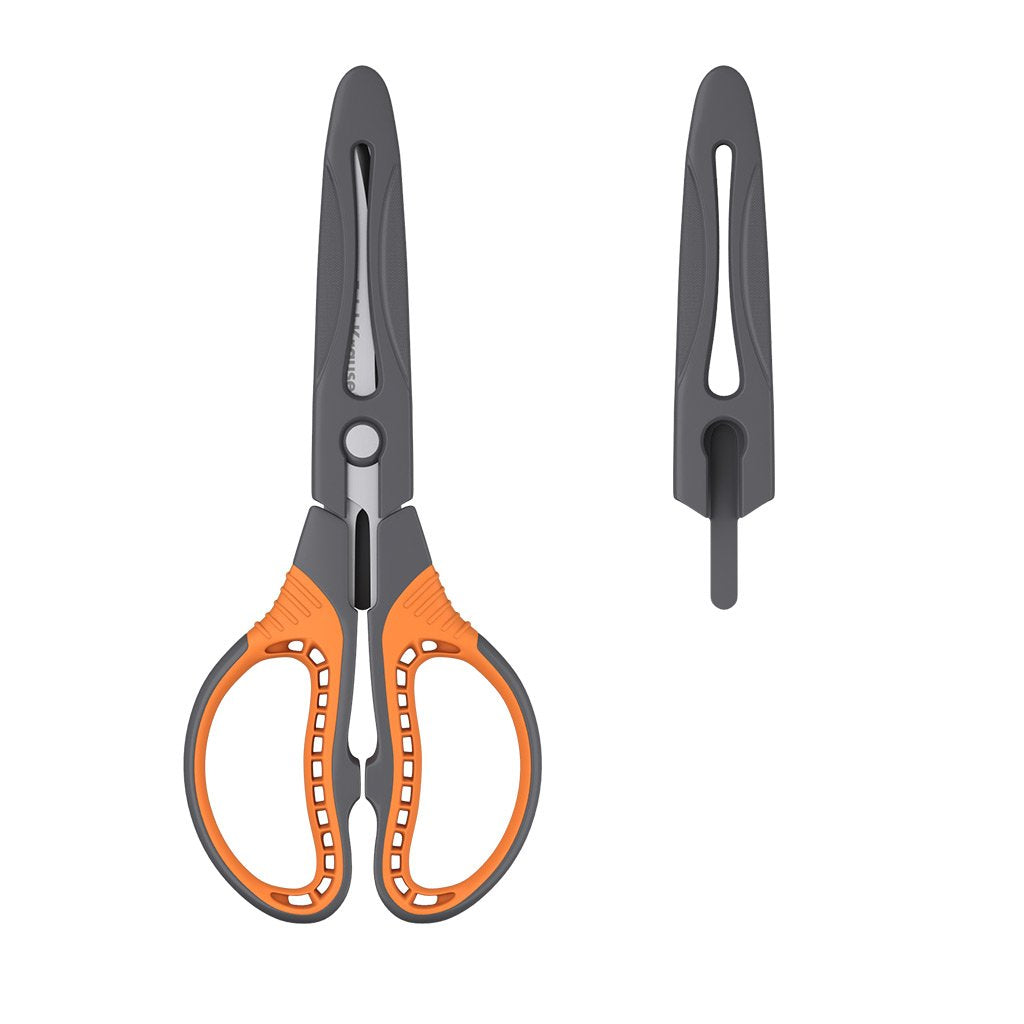 Erichkrause Protector Tijeras De Acero Inoxidable 16.5cm - Funda Protectora - Gris/Naranja