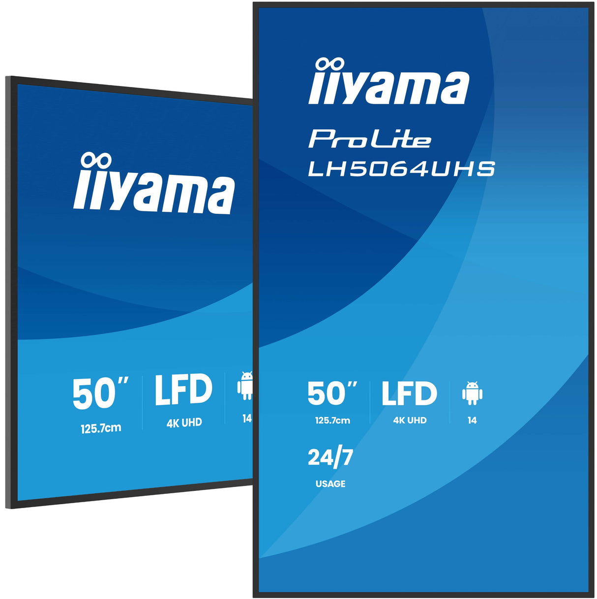 Iiyama Lh5064uhs-B1ag Pantalla Plana Para Señalización Digital 127 Cm (50") Wifi 500 Cd / M² 4k Ultra Hd Negro Android