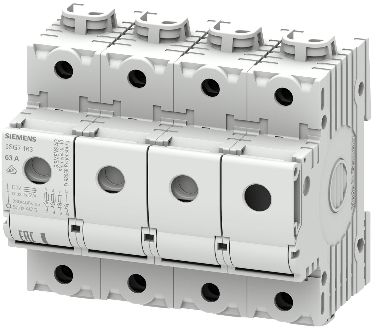 Siemens 5sg7163 Minized-Lasttrennschalt. F.Neozed-Sicherungseinstze D02 3p+N