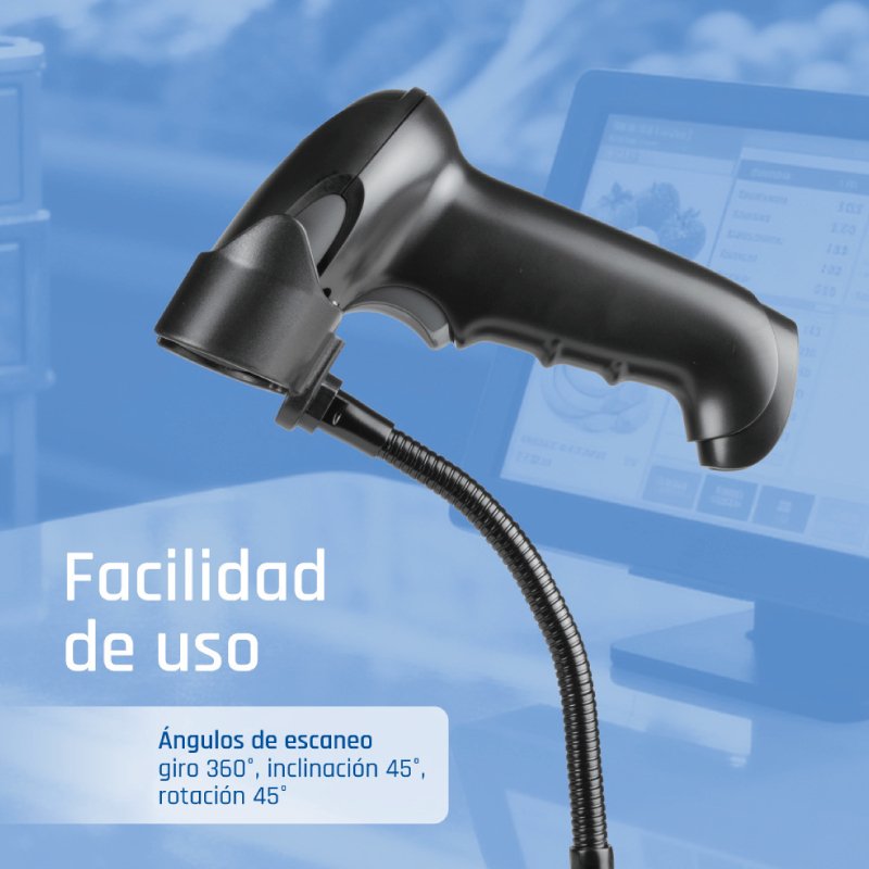 EAN 8435364320143 - iggual L2DUSB-G-AX Lector de códigos de barras portátil 1D/2D CMOS Negro imagen 6