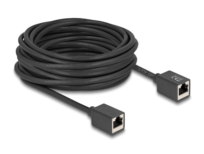 Delock Netzwerk Verlängerungscable Rj45 Kupplung Buchse Zu Rj45 Buchse Cat.6a S Ftp 10 M Schwarz