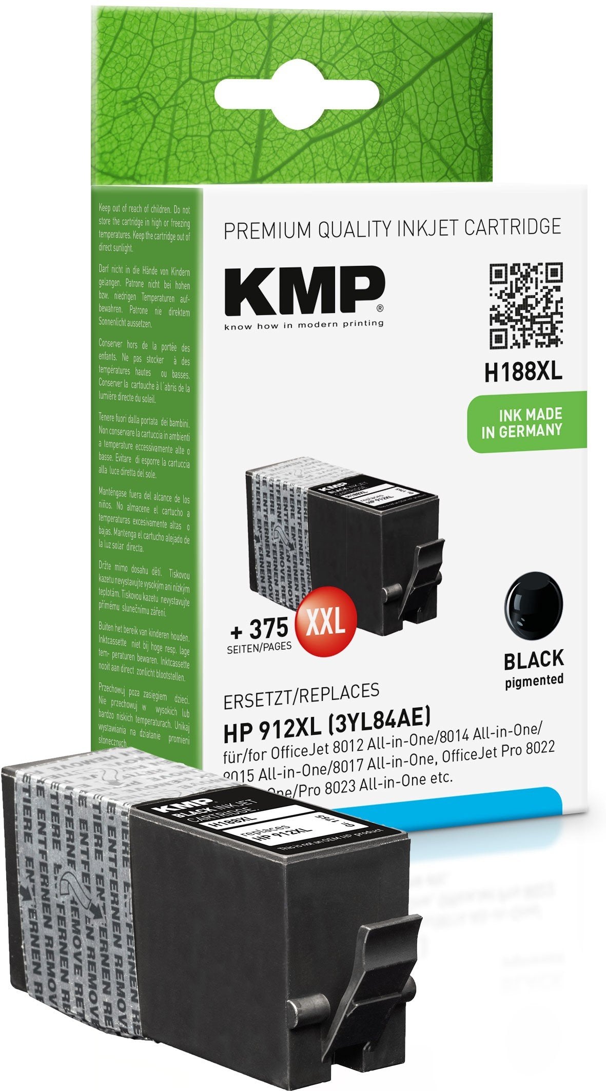 Tinta Kmp Hp 912xl 3yl84ae Negro H188x Compatible