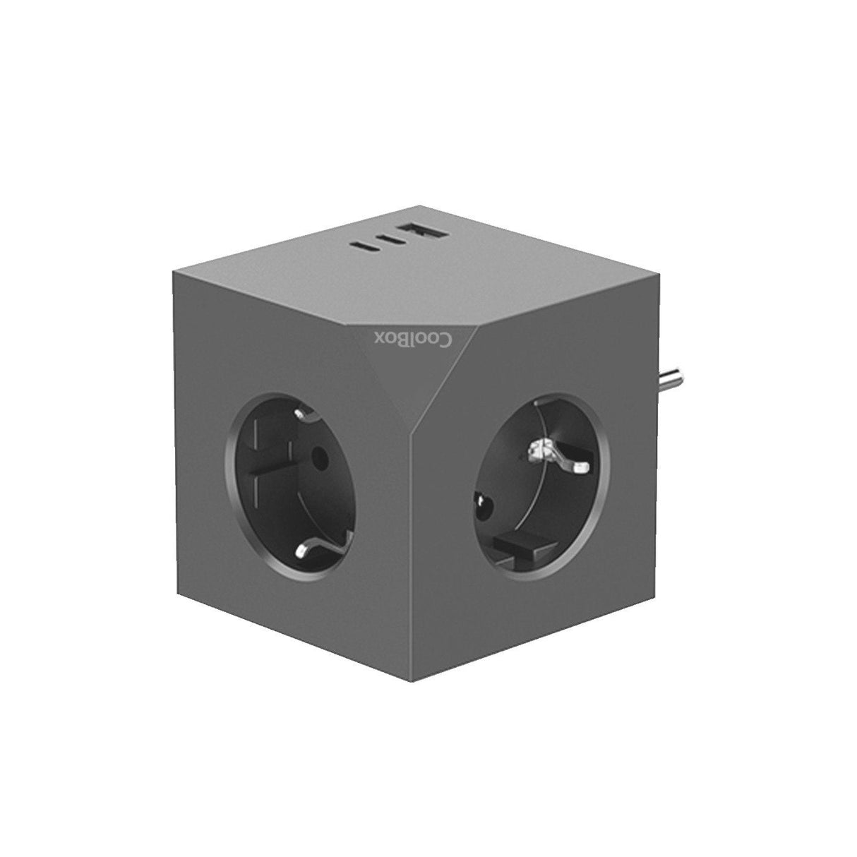Base 3 Enchufes Cubo Con Carga Usb