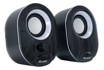 Equip Altavoces 2.0 Mini 6w Rms Color Negro Y Blanco Jack 3.5 Control De Volumen Alimetancion Usb