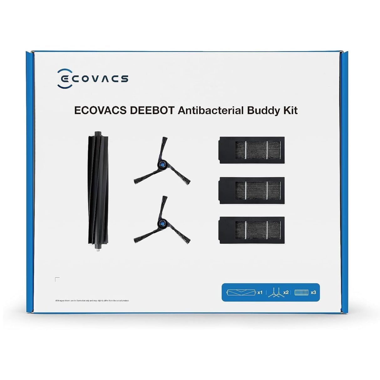 Juego De Accesorios Ecovacs D-Kt01-0017, Para Deebot X2 Negro, 6 Piezas, Para Deebot X2 Omni / X2 Combo Dkt060099