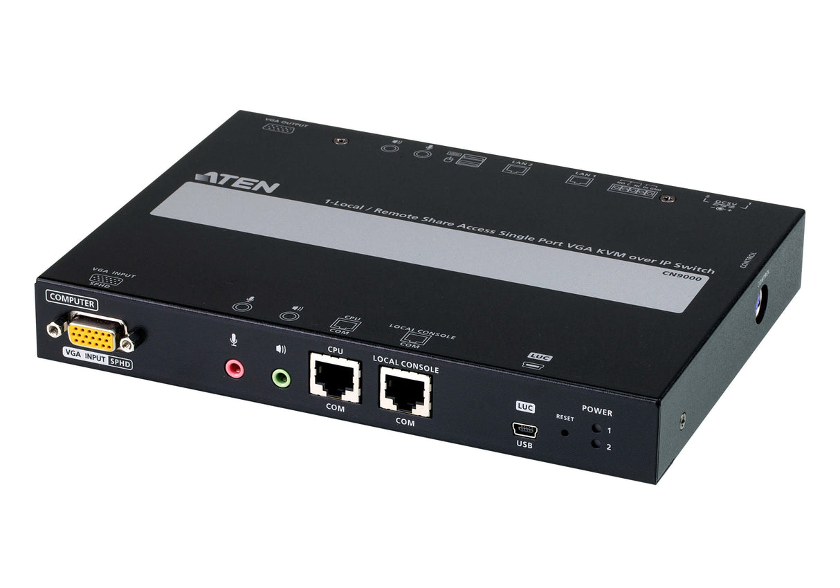1-Port Vga Kvm Over Ip Switch With Local Or Remote Access, Virtual Media, Power/Lan Redundancy, Audio, Remote Pc Reboot And Rs-2