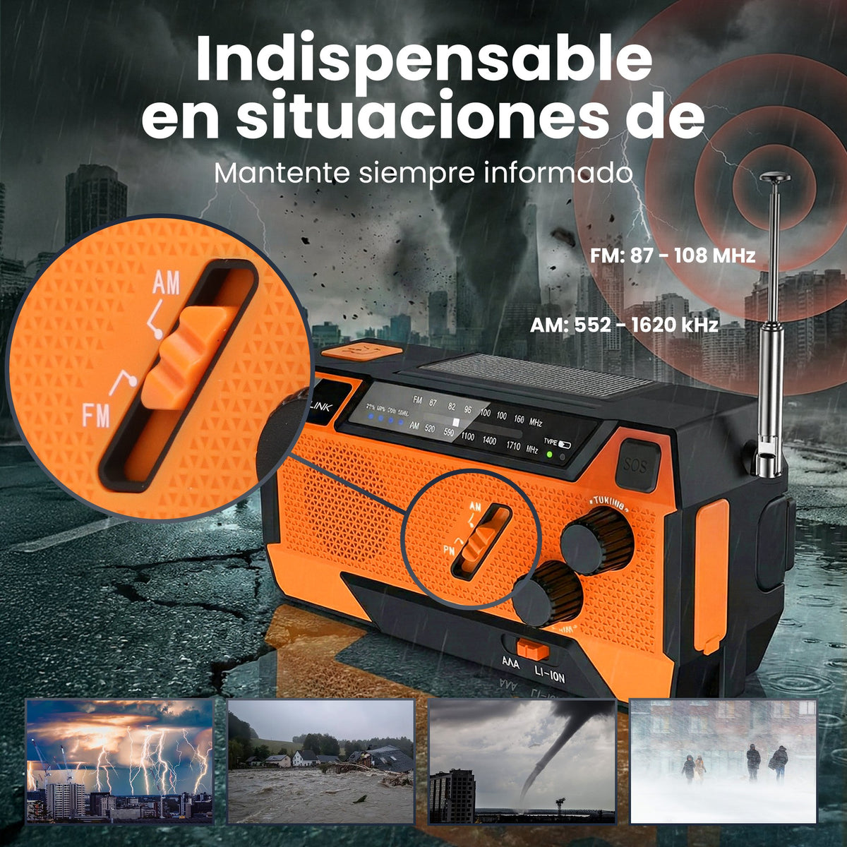 EAN 5904960293746 - Extralink RADIO AWARYJNE SOLARNE Z KORBKA DYNAMO POWERBANK 4000MAH Z LATARKA SOS SR-4000 Portátil Analógi imagen 41