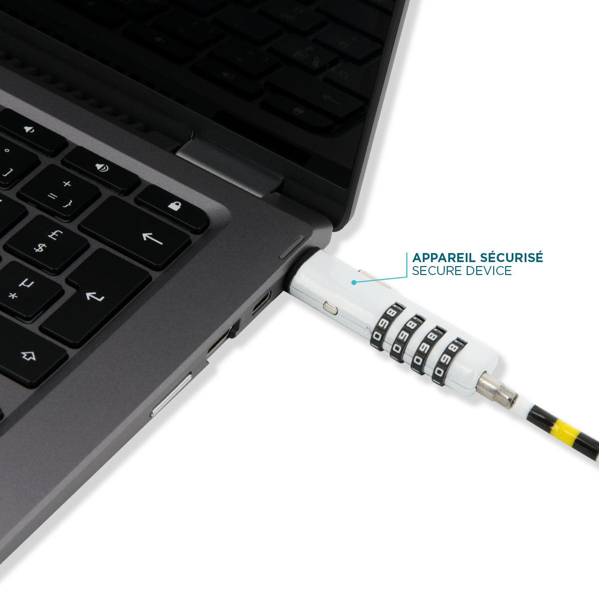 Mobilis 001330 Cable Antirrobo Blanco 1,8 M