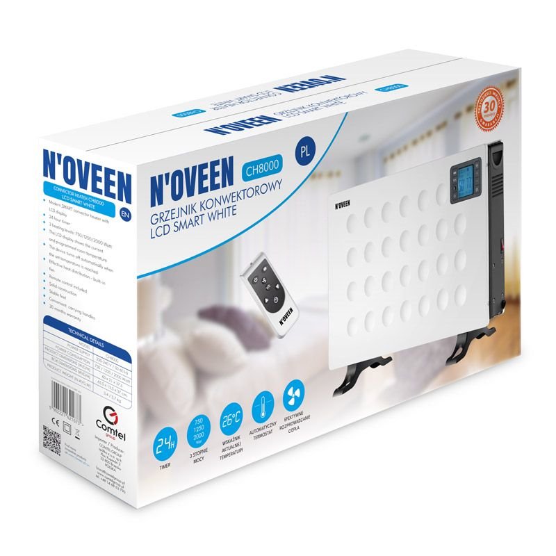 EAN 5902221621673 - Noveen CH8000 LCD Smart Interior Blanco 2000 W Convector imagen 2