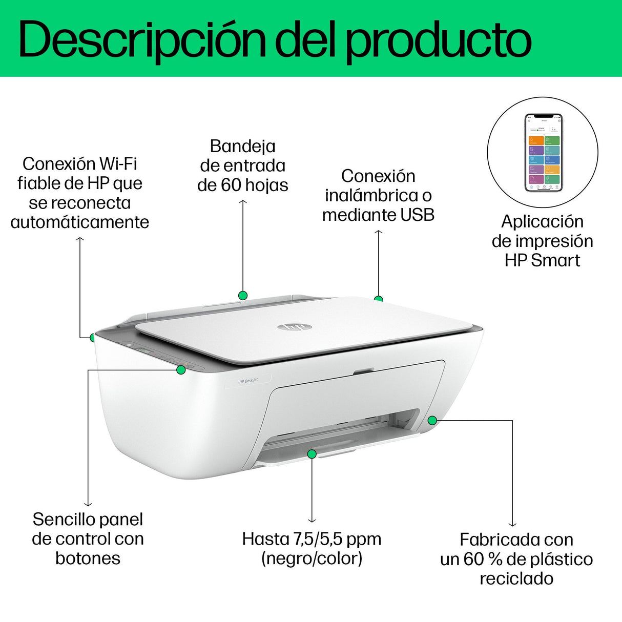 EAN 0196337380028 - HP DeskJet 2820e All-in-One Printer Inyección de tinta térmica A4 4800 x 1200 DPI 7,5 ppm Wifi imagen 5