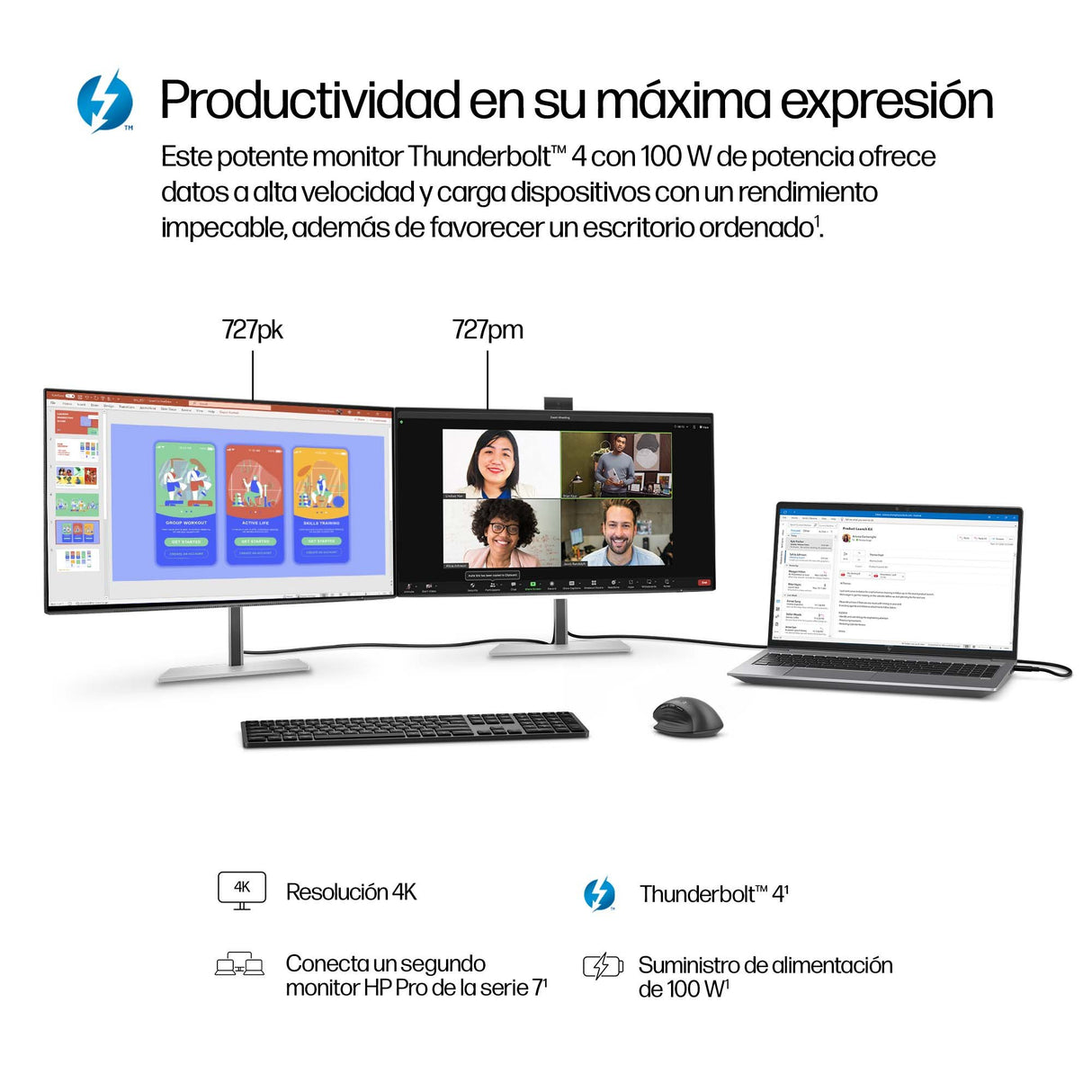 EAN 5715063748893 - HP Series 7 Pro 727pm pantalla para PC 68,6 cm (27") 3840 x 2160 Pixeles 4K Ultra HD LCD Plata imagen 6