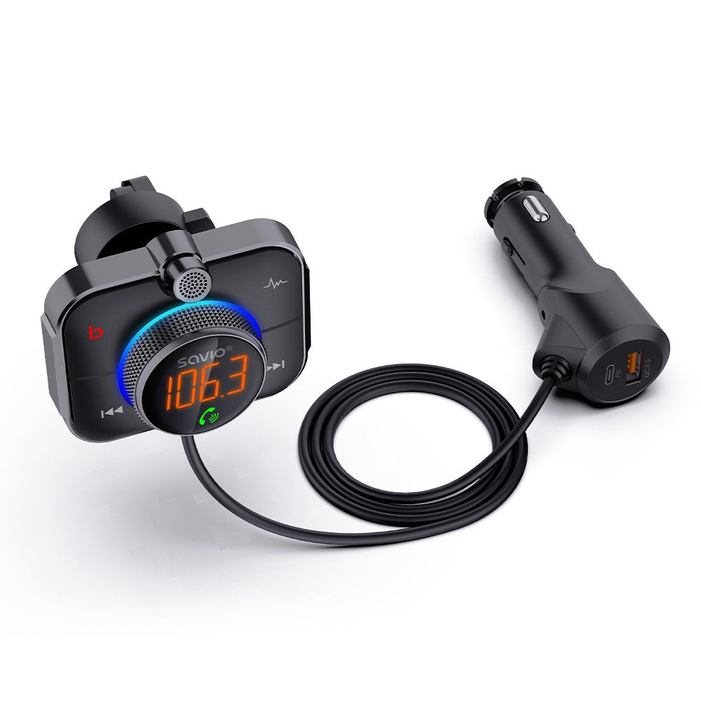 EAN 5901986047810 - Savio TR-14 Transmiter FM z Bluetooth i ładowarką PD 87,6 - 107,9 MHz Bluetooth/USB Negro imagen 5