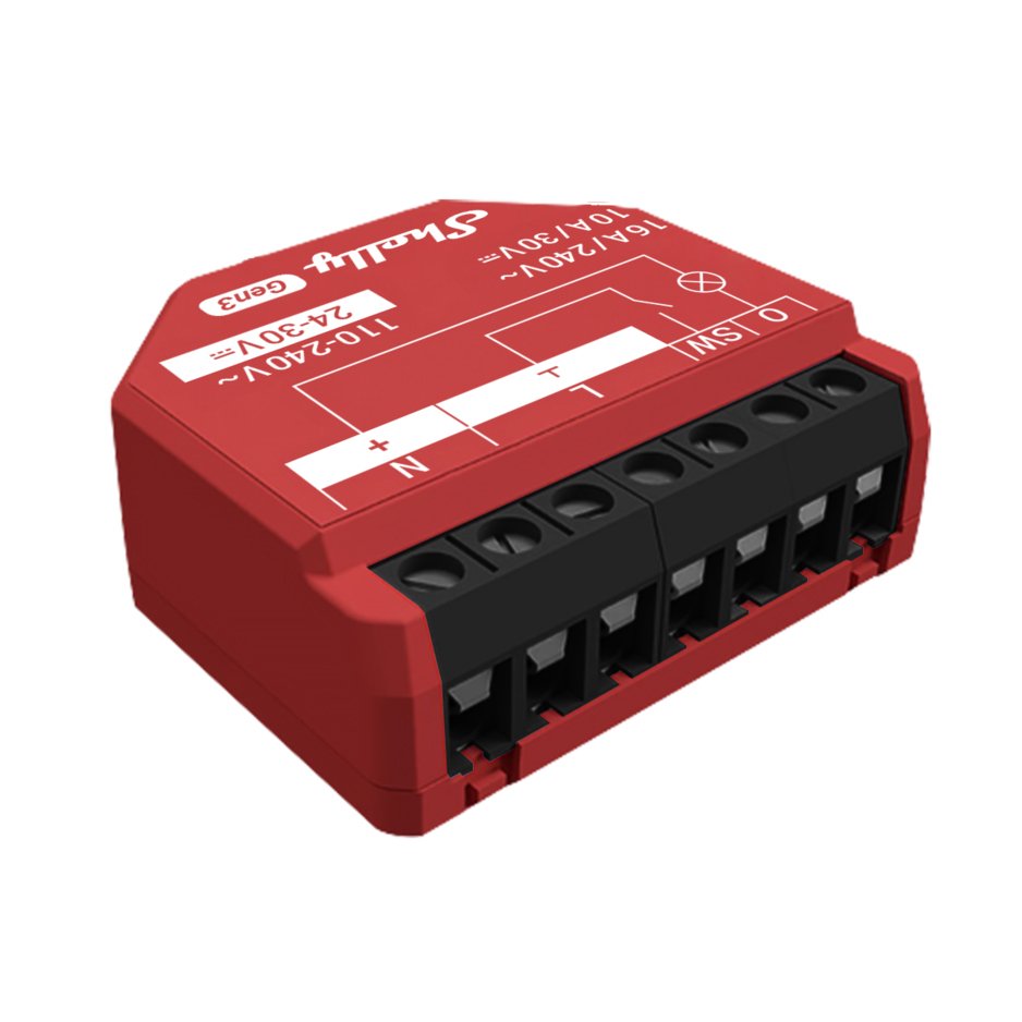 Shelly 1pm Gen3 Rojo - Relé Inteligente Wifi