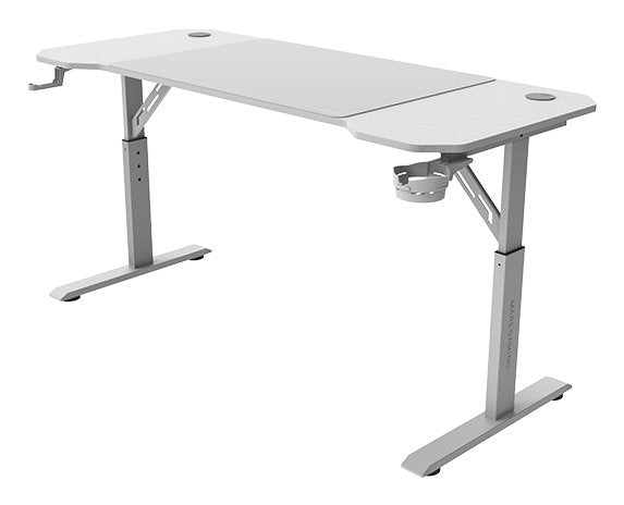 Mesa Gaming Mgd-Ergo 140 Blanco Mars Gaming 140x60/ Alfombrilla Xxl/ Soportes Externos Para Bebidas Y Auriculares/ Gestión De Cables