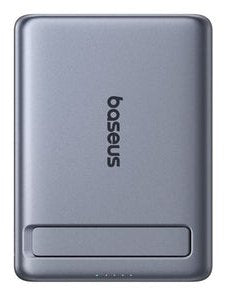 Picogo Am31 Qi2 Ultra-Mini Magnetic Power Bank With Kickstand 5000mah 20w Space Grey (+Braided Cable Usb-C To Usb-C 30cm Black)