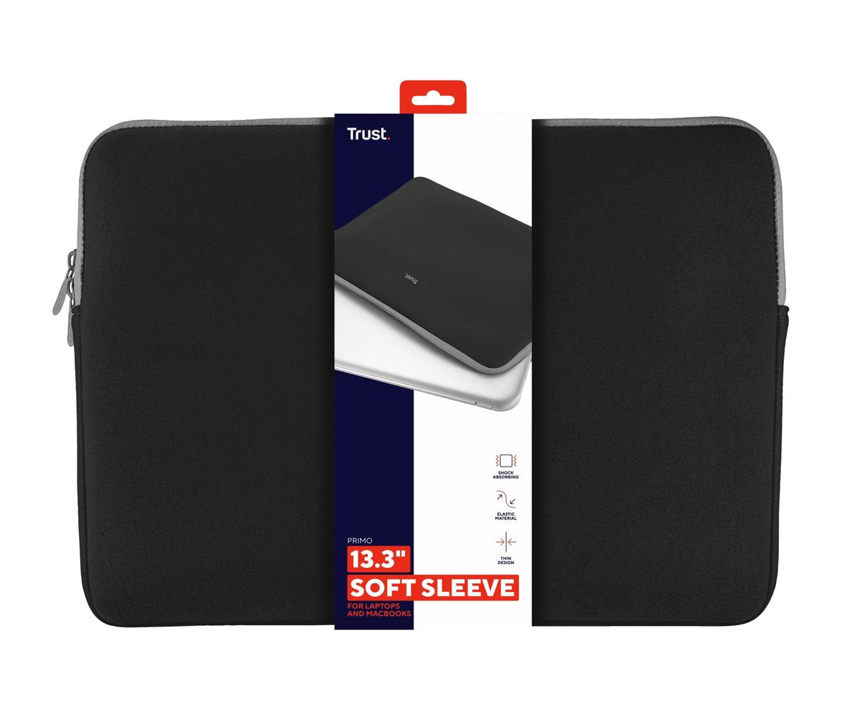 Funda Trust Primo Soft Sleeve Para Portátiles Hasta 13.3' Negra