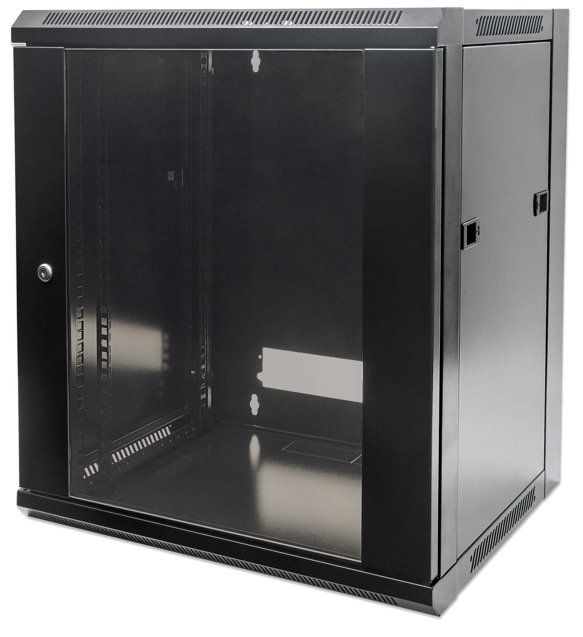 Intellinet Network Cabinet, Wall Mount (Standard), 12u, Usable Depth 260mm/Width 510mm, Negro, Flatpack, Max 60kg, Metal & Glass Door, Back Panel, Removeable Sides,Suitable Also For Use On Desk Or Floor, 19",Parts For Wall Install (Eg