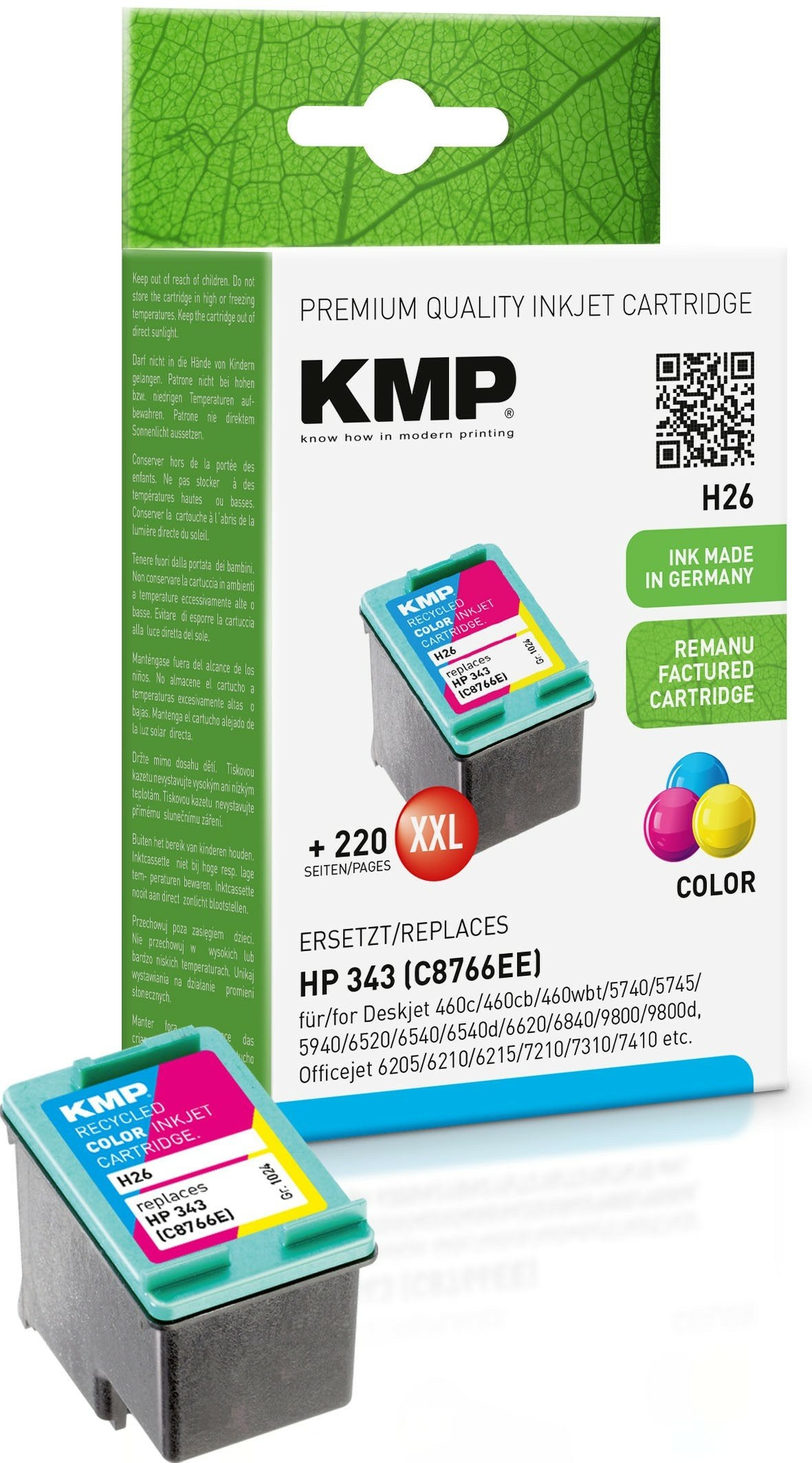 EAN 4011324024432 - KMP H26 cartucho de tinta 1 pieza(s) Cian, Magenta, Amarillo imagen 1