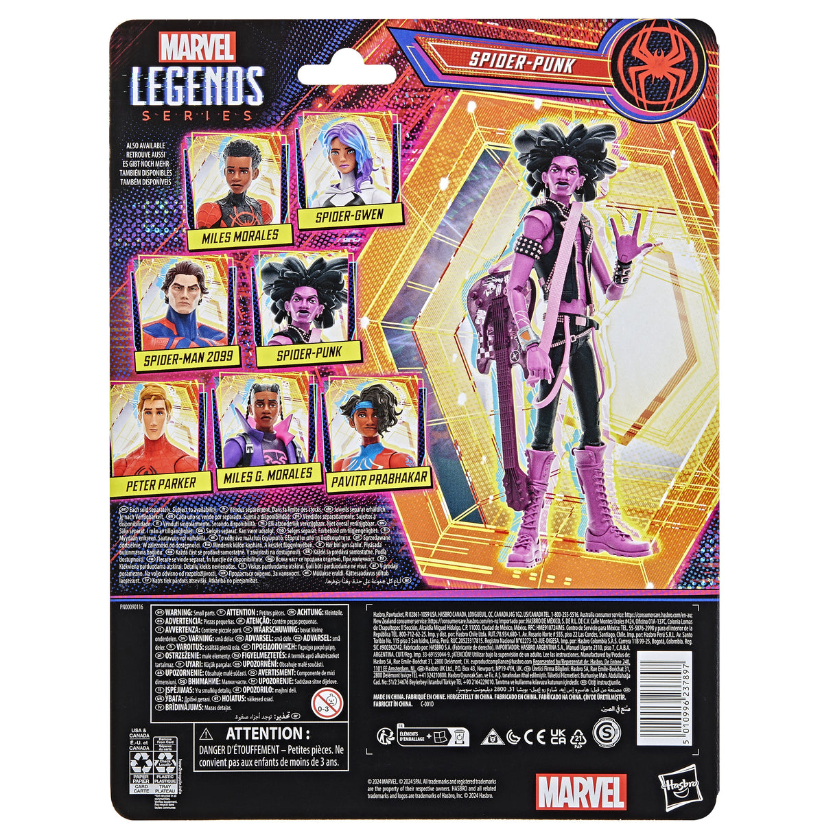 Figura Hasbro Marvel Legends Series Spider Man Across The Spider Verse Miles G. Morales Spider Punk