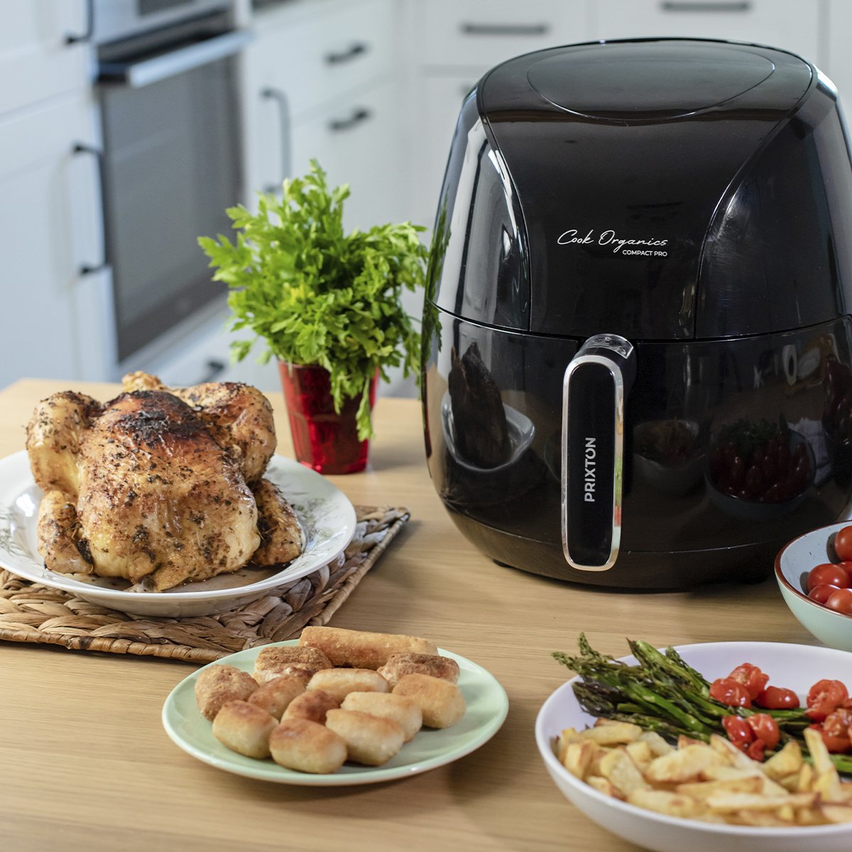EAN 8436042557400 - PRIXTON Cook Organics Compact Pro Sencillo 5 L Independiente 2000 W Freidora de aire caliente Negro, Plat imagen 3
