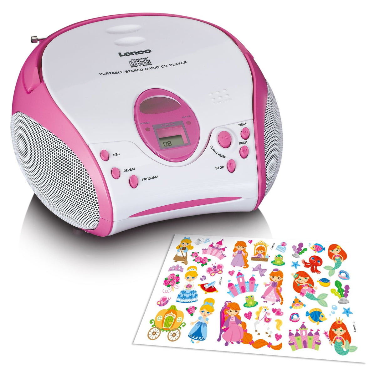 EAN 8711902044949 - Lenco SCD-24PK kids Portátil Rosa, Blanco imagen 2