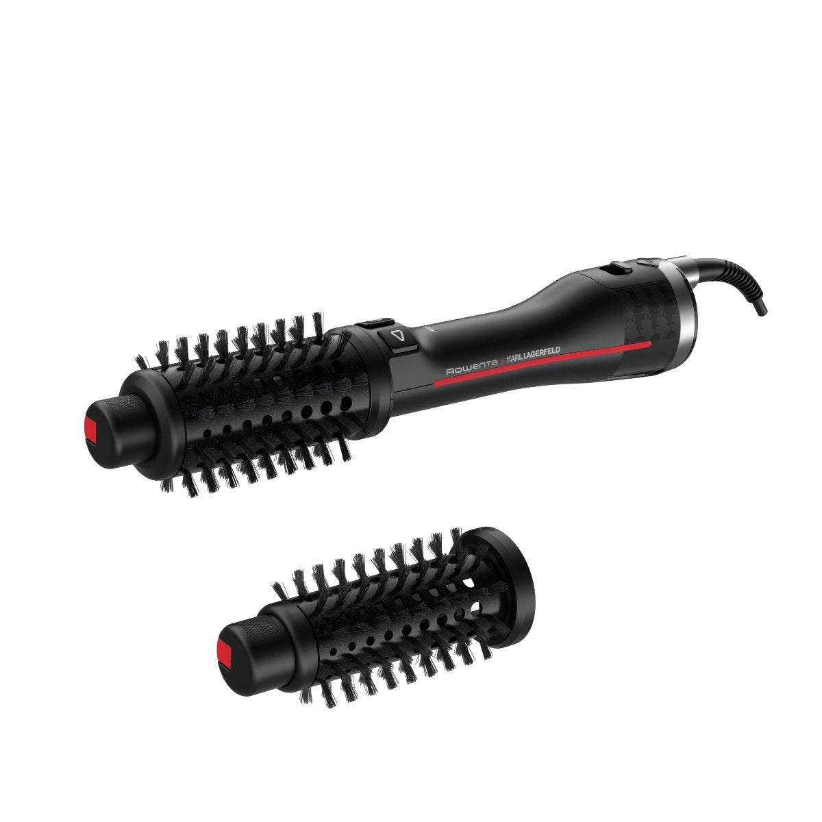 Rowenta K/Pro Stylist Cf961lf0 Utensilio De Peinado Cepillo De Aire Caliente Vapor Negro, Rojo 750 W 1,8 M