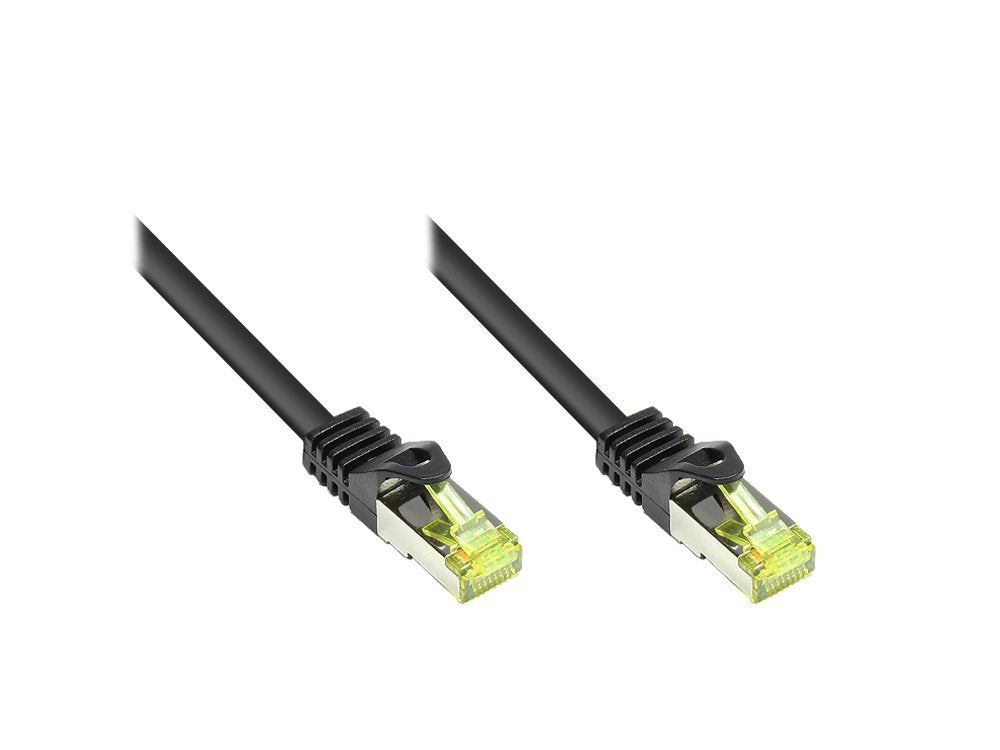 Goodconnections Rj45 Cable De Red Mit Cat. 7 Rohcable Und Rastnasenschutz (), S Ftp, Pimf, Halogenfrei, 500mhz, Ofc, Schwarz, 5m,
