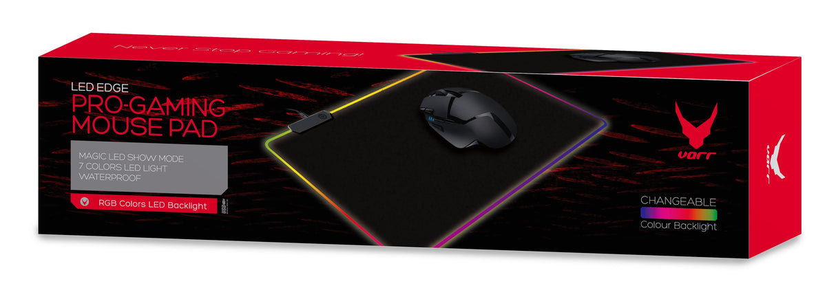 Omega Varr Alfombrilla Raton Pro-Gaming Luz Led Negra