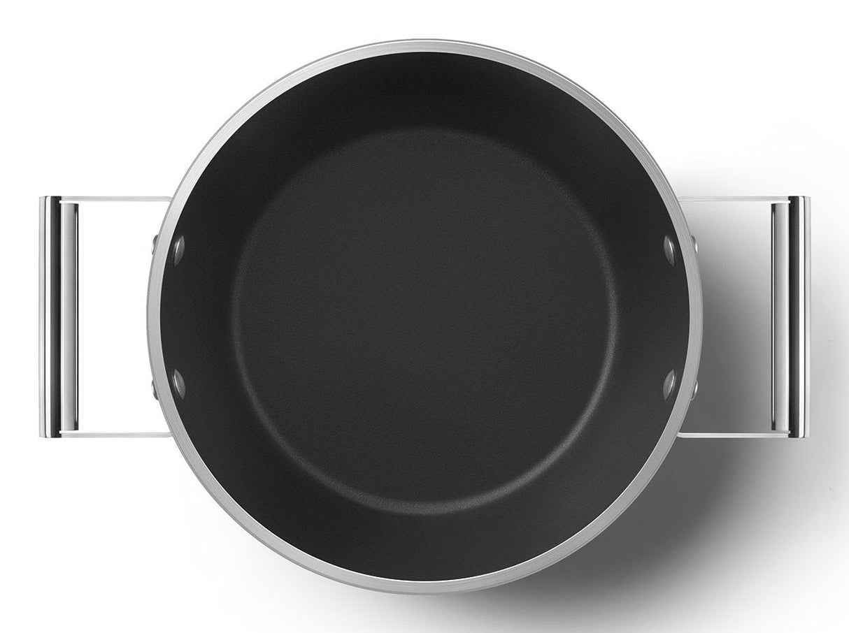 Smeg Csf2412crm Kasserolle, 24 Cm, Keramik, Edelstahlgriff, Cremefarben Matt