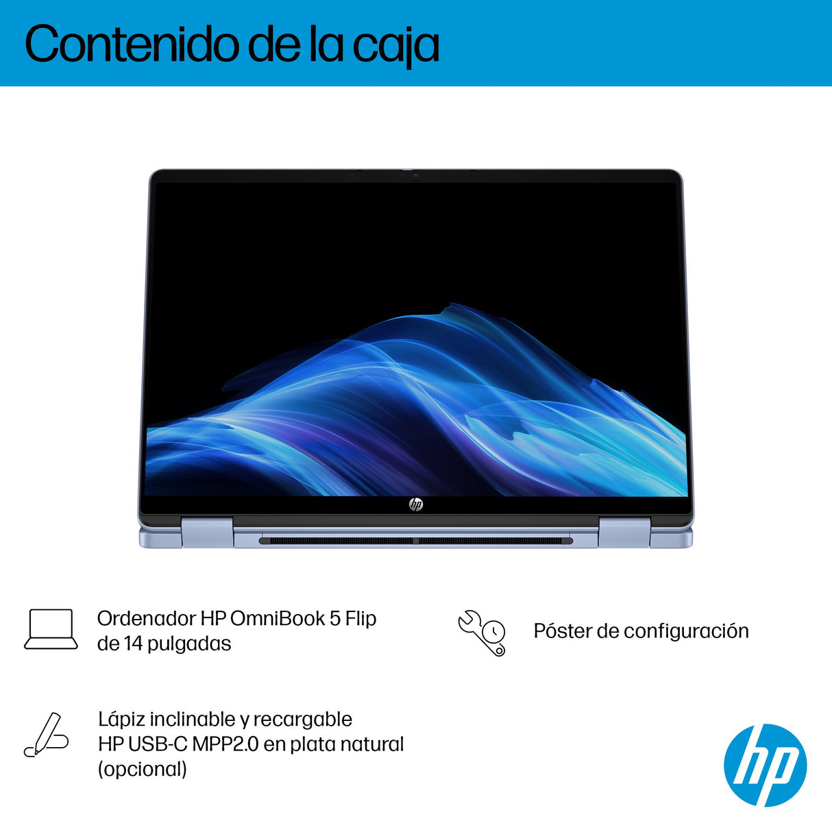 EAN 199251190094 - HP OmniBook 5 Flip 14-fp0024ns Intel Core 7 150U Portátil 35,6 cm (14") Pantalla táctil 2K 16 GB LPDDR5-SD imagen 4