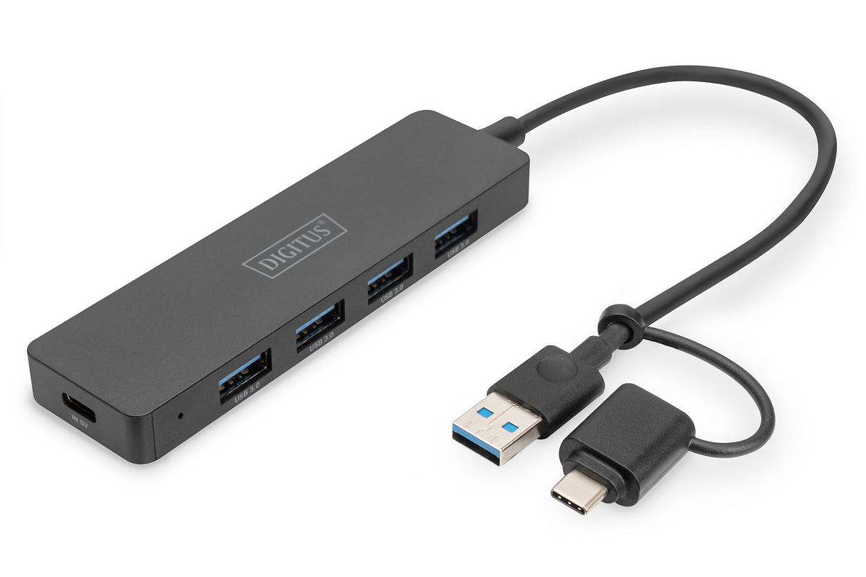 EAN 4016032489207 - Digitus DA-70235 hub de interfaz USB 3.2 Gen 1 (3.1 Gen 1) Type-A + Type-C 12000 Mbit/s Negro imagen 1