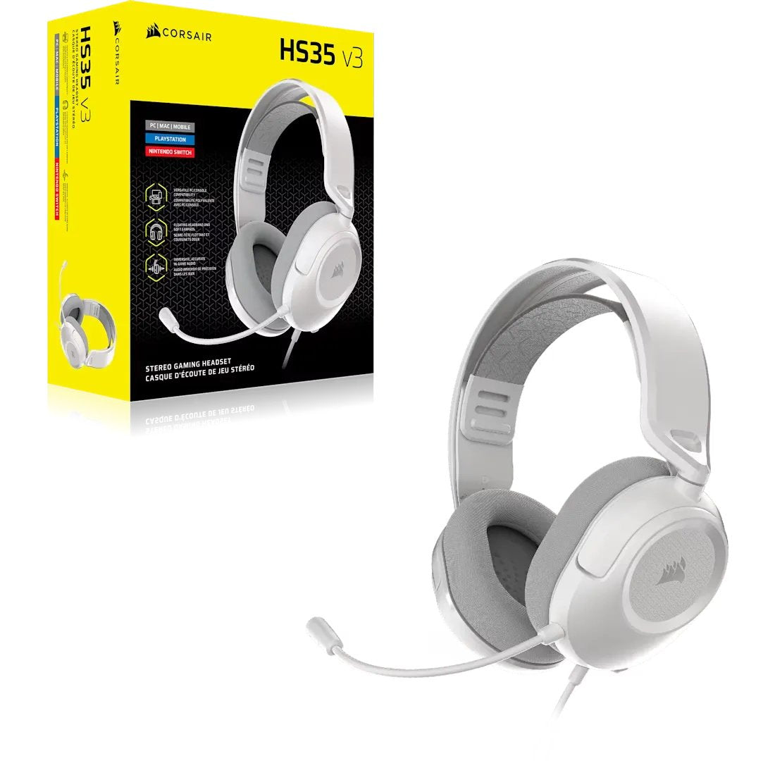 Auriculares Corsair Hs35 V3 Blanco - Ww