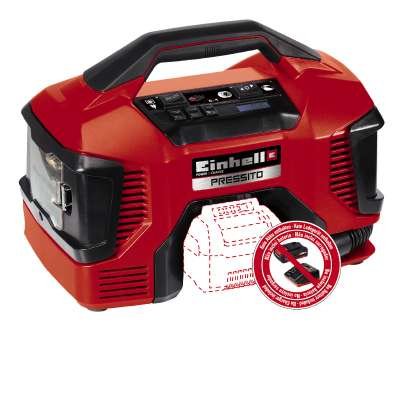 Compresor Híbrido Einhell Pressito, 18volt / 220volt (Rojo/Negro, Sin Batería Ni Cargador) 4020460