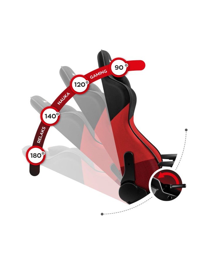 EAN 5903796013009 - Huzaro Force 6.2 Silla para videojuegos de PC Asiento (de seguridad) de butaca Negro, Rojo imagen 10