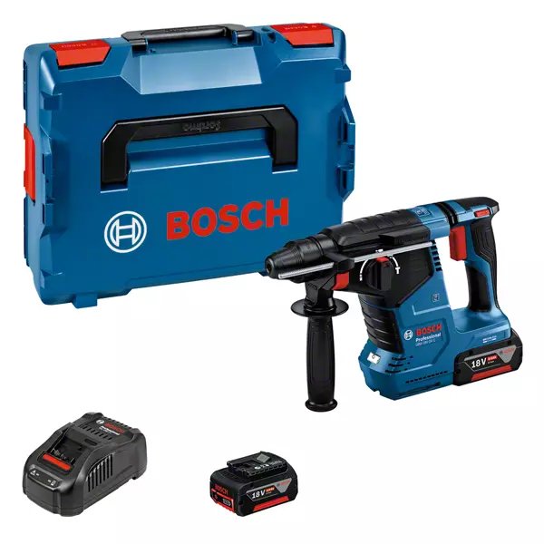 Taladro Percutor Inalámbrico Bosch Gbh 18v-24 C Professional, 18 Voltios (Azul/Negro, 2 Baterías Li-Ion 5.0ah, Bluetooth, En L-Boxx)
