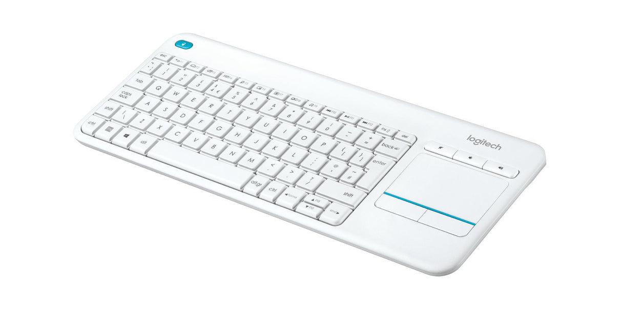 Teclado Inglés Logitech K400 Plus Tv Rf Inalámbrico Qwerty Blanco